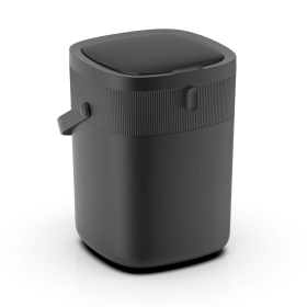 Touchless Automatic Sensor Trash Can with Rotatable PU Handle, Adjustable Sensing Distance Dustbin (style: black)