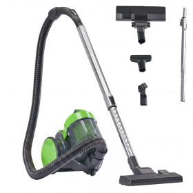 Canister Vacuum Cleaner for Home, Lightweight Portable Vacuum Cleaners with Automatic Retractable Cord (Color: black-green)