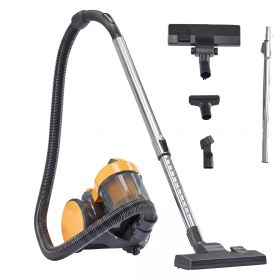 Canister Vacuum Cleaner for Home, Lightweight Portable Vacuum Cleaners with Automatic Retractable Cord (Color: black-yellow)