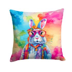 NEW Hippie Animal Rabbit Throw Pillow Machine Washable, Indoor Outdoor Decorative Pillow for Couch, Bed or Patio, 14Hx14W (Default: Default)